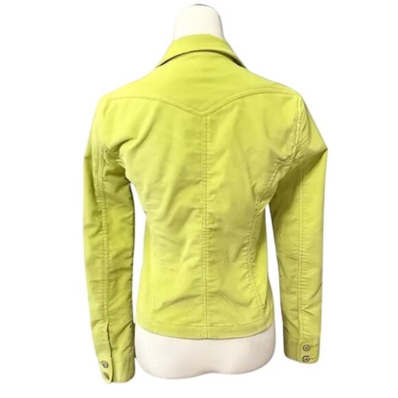 Aeropostale Y2K Corduroy Jacket Waist-Length Flap-Button Pockets Green  Small - Picture 4 of 7